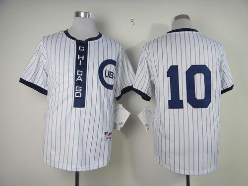 Cubs #10 Ron Santo White 1909 Turn Back The Clock Stitched Jersey