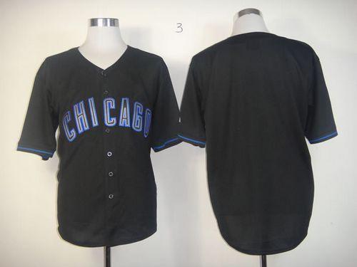 Cubs Blank Black Fashion Stitched Jersey