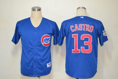 Cubs #13 Starlin Castro Blue Cool Base Stitched Jersey
