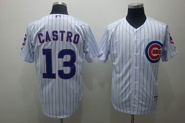 Cubs #13 Starlin Castro Stitched White Jersey