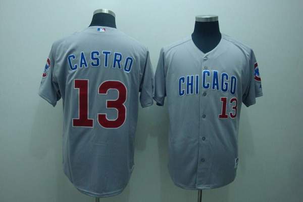 Cubs #13 Starlin Castro Stitched Grey Jersey
