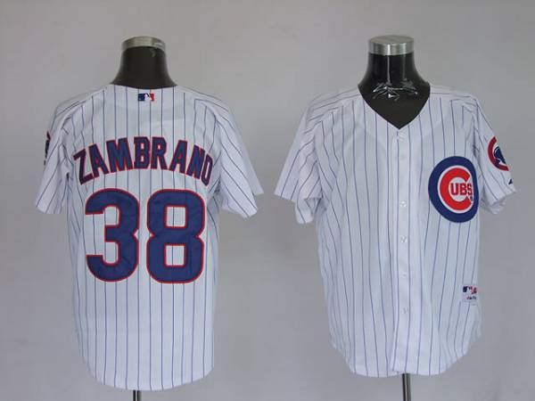 Cubs #38 Carlos Zambrano Stitched White Jersey