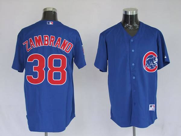 Cubs #38 Carlos Zambrano Stitched Blue Jersey