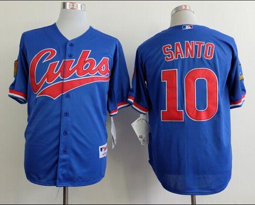 Cubs #10 Ron Santo Blue 1994 Turn Back The Clock Stitched Jersey