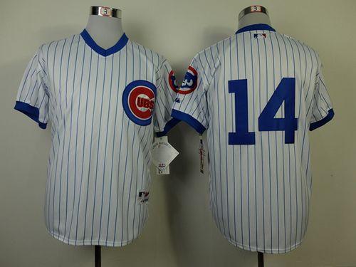 Cubs #14 Ernie Banks White 1988 Turn Back The Clock Stitched Jersey