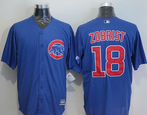 Cubs #18 Ben Zobrist Blue New Cool Base Stitched Jersey