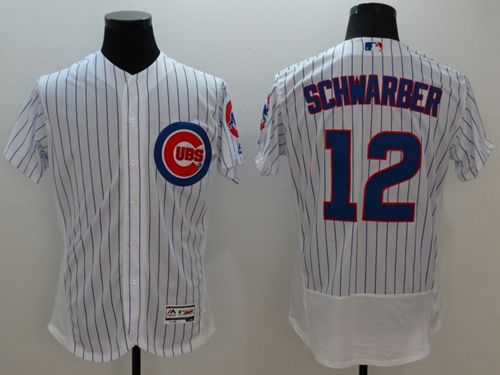 Cubs #12 Kyle Schwarber White Flexbase Authentic Collection Stitched Jersey
