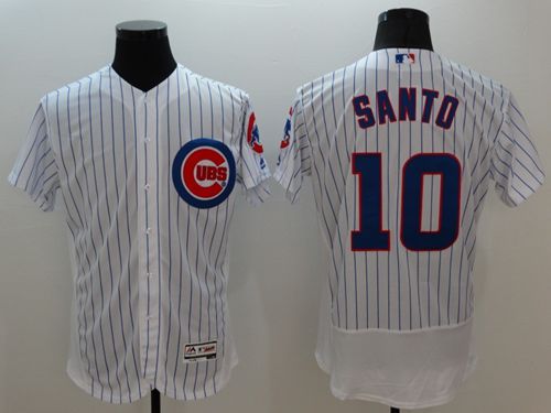 Cubs #10 Ron Santo White Flexbase Authentic Collection Stitched Jersey