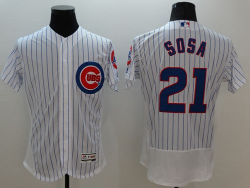 Cubs #21 Sammy Sosa White Flexbase Authentic Collection Stitched Jersey