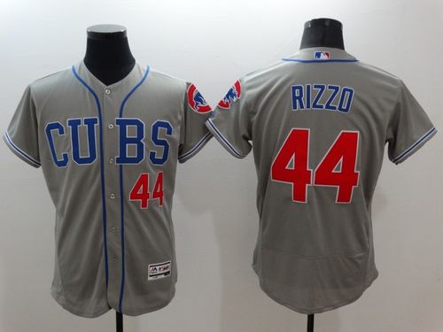 Cubs #44 Anthony Rizzo Grey Flexbase Authentic Collection Alternate Road Stitched Jersey