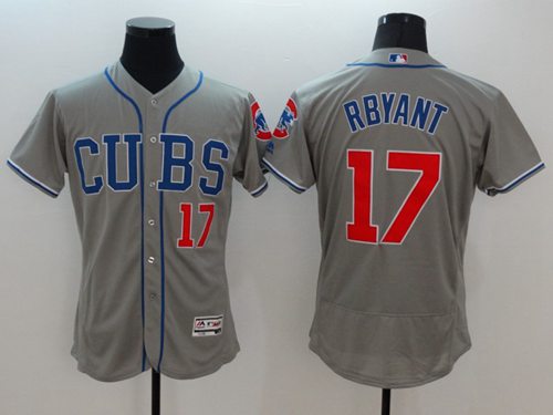 Cubs #17 Kris Bryant Grey Flexbase Authentic Collection Alternate Road Stitched Jersey