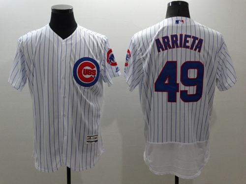 Cubs #49 Jake Arrieta White Flexbase Authentic Collection Stitched Jersey