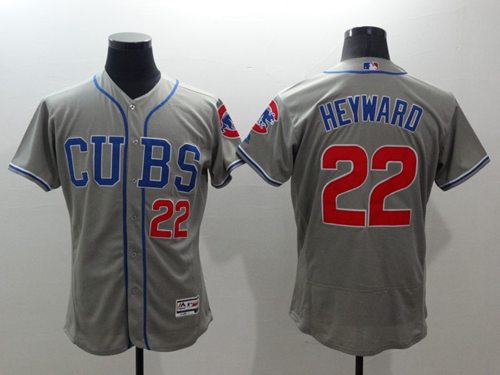 Cubs #22 Jason Heyward Grey Flexbase Authentic Collection Alternate Road Stitched Jersey