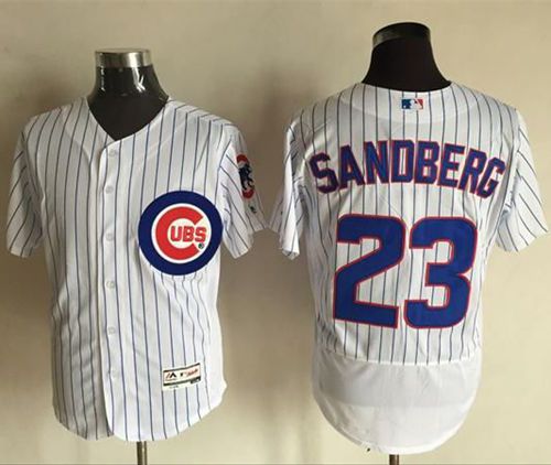 Cubs #23 Ryne Sandberg White Flexbase Authentic Collection Stitched Jersey