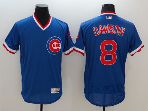 Cubs #8 Andre Dawson Blue Flexbase Authentic Collection Cooperstown Stitched Jersey
