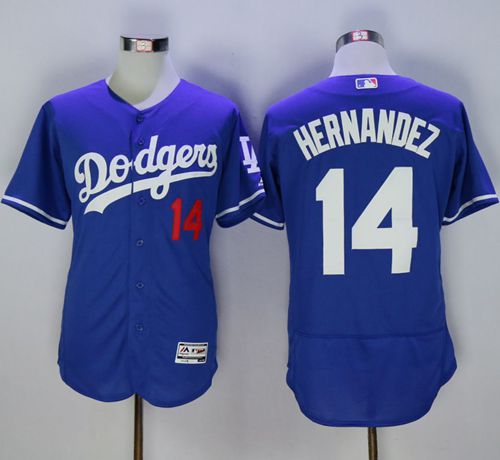 Dodgers #14 Enrique Hernandez Blue Flexbase Authentic Collection Stitched Jersey
