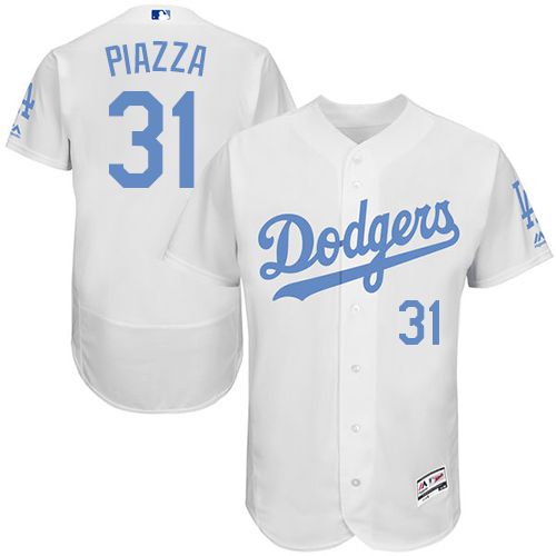 Dodgers #31 Mike Piazza White Flexbase Authentic Collection 2016 Father's Day Stitched Jersey