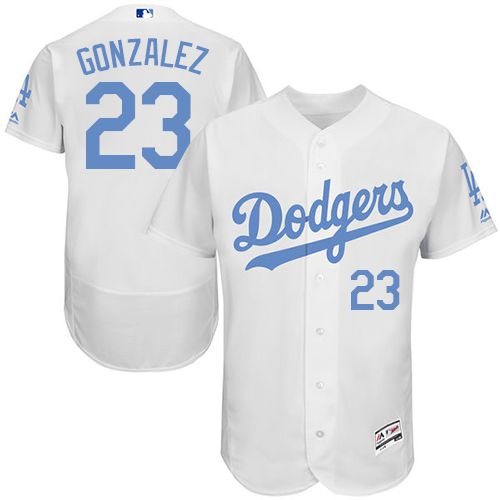 Dodgers #23 Adrian Gonzalez White Flexbase Authentic Collection 2016 Father's Day Stitched Jersey