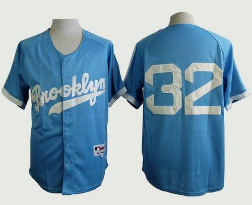 Dodgers #32 Sandy Koufax Light Blue Cooperstown Stitched Jersey
