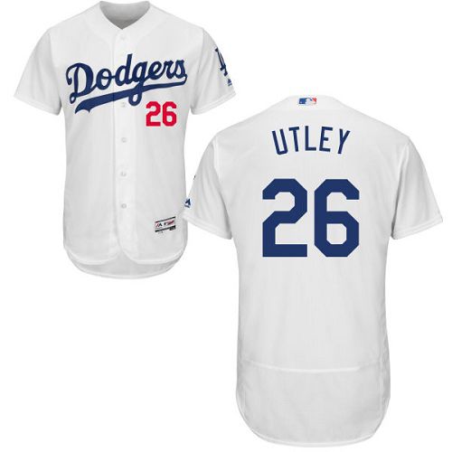 Dodgers #26 Chase Utley White Flexbase Authentic Collection Stitched Jersey