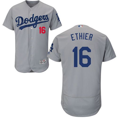 Dodgers #16 Andre Ethier Grey Flexbase Authentic Collection Stitched Jersey