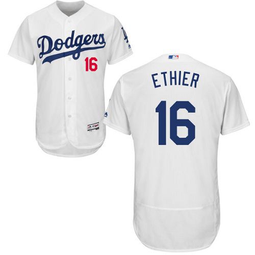 Dodgers #16 Andre Ethier White Flexbase Authentic Collection Stitched Jersey