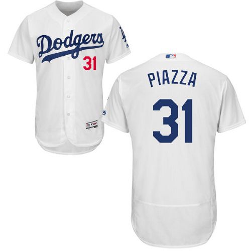Dodgers #31 Mike Piazza White Flexbase Authentic Collection Stitched Jersey