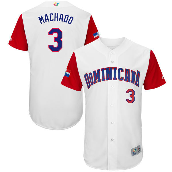 Dominican Republic Baseball #3 Manny Machado White 2017 World Baseball Classic Stitched WBC Jersey