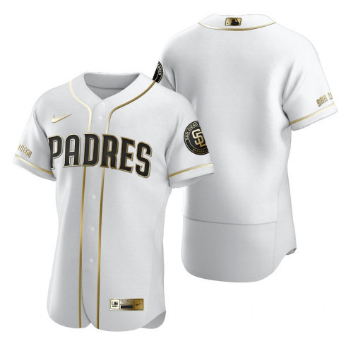En's San Diego Padres Blank 2020 White Golden Stitched Jersey