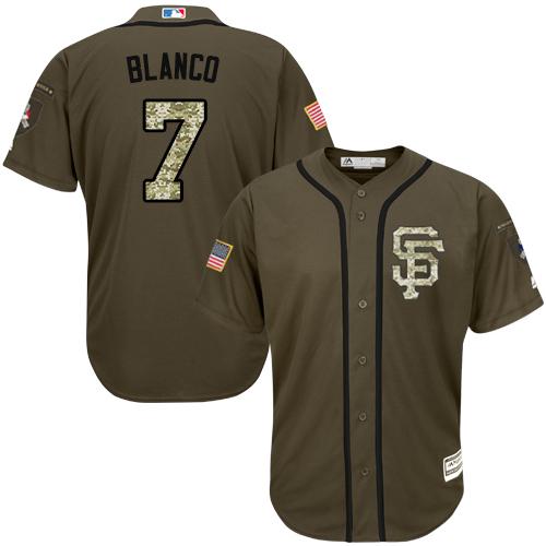 Giants #7 Gregor Blanco Green Salute To Service Stitched Jersey