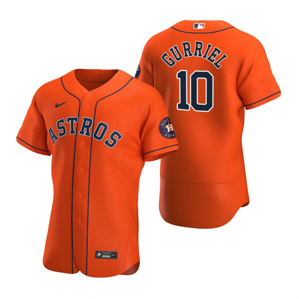 Houston Astros #10 Yuli Gurriel Orange Flex Base Stitched Jersey