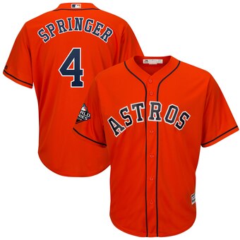 Houston Astros #4 George Springer Majestic Orange 2019 World Series Bound Cool Base Stitched Jersey