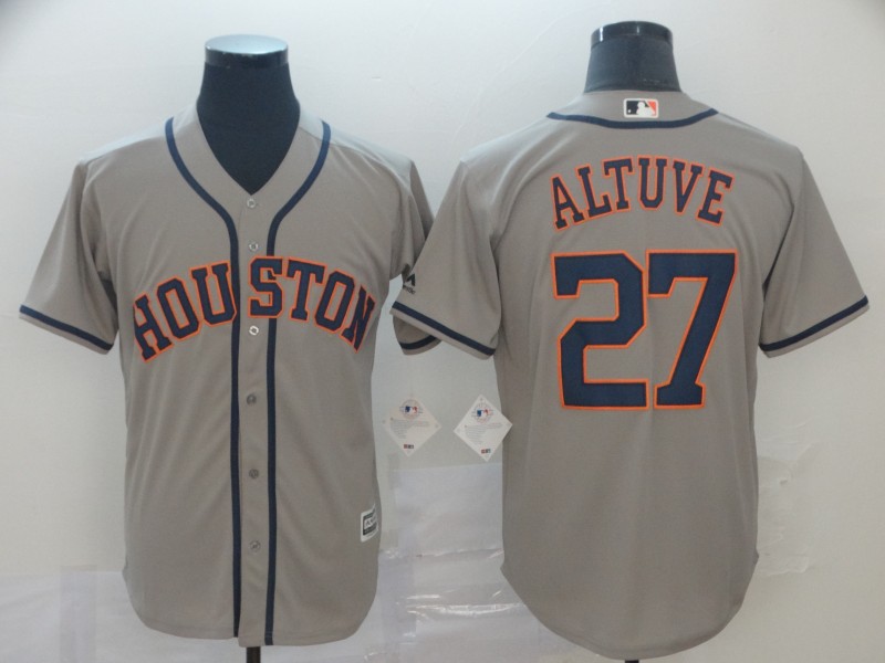 Houston Astros #27 Jose Altuve Grey Cool Base Stitched Jersey