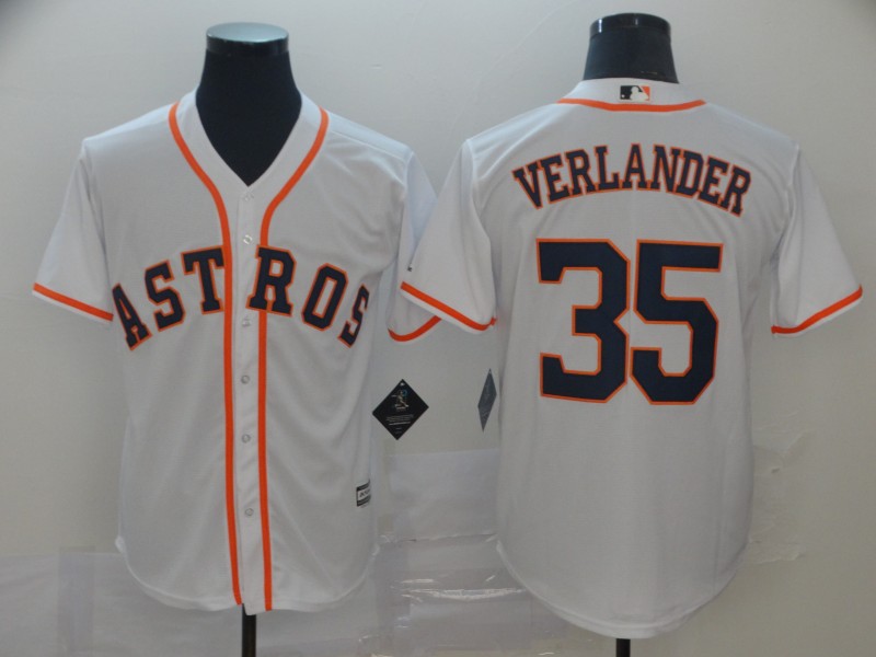 Houston Astros #35 Justin Verlander White Cool Base Stitched Jersey