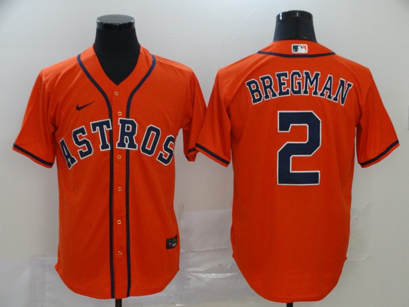 Houston Astros #2 Alex Bregman Orange Cool Base Stitched Jersey