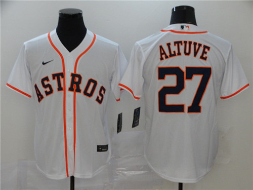 Houston Astros #27 Jose Altuve White Cool Base Stitched Jersey