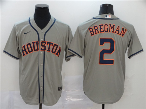 Houston Astros #2 Alex Bregman Grey Cool Base Stitched Jersey
