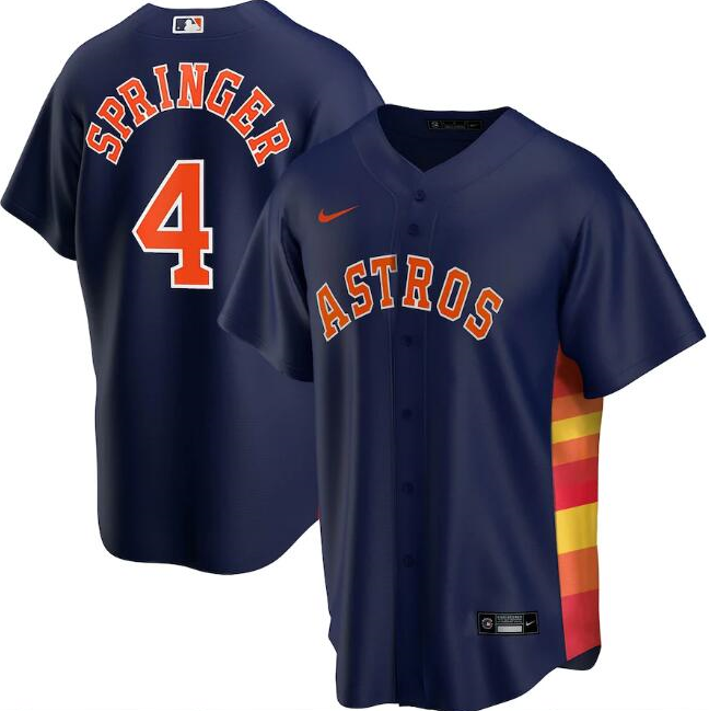 Houston Astros Navy #4 George Springer Cool Base Stitched Jersey