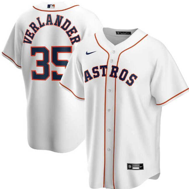 Houston Astros White #35 Justin Verlander Cool Base Stitched Jersey