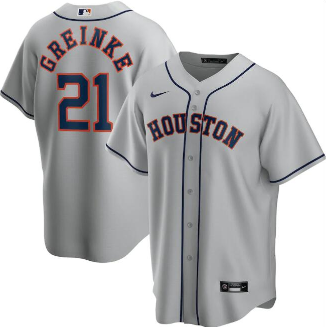 Houston Astros Grey #21 Zack Greinke Cool Base Stitched Jersey