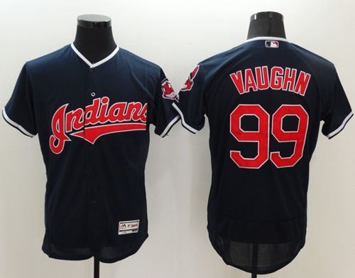 Indians #99 Ricky Vaughn Navy Blue Flexbase Authentic Collection Stitched Jersey