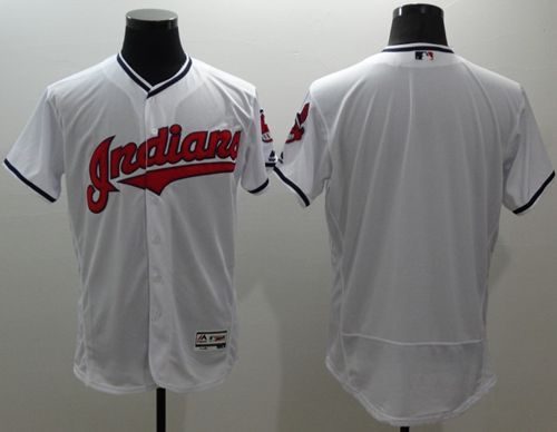 Indians Blank White Flexbase Authentic Collection Stitched Jersey