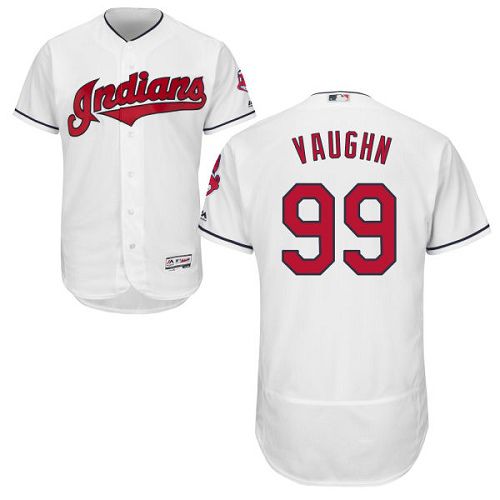 Indians #99 Ricky Vaughn White Flexbase Authentic Collection Stitched Jersey