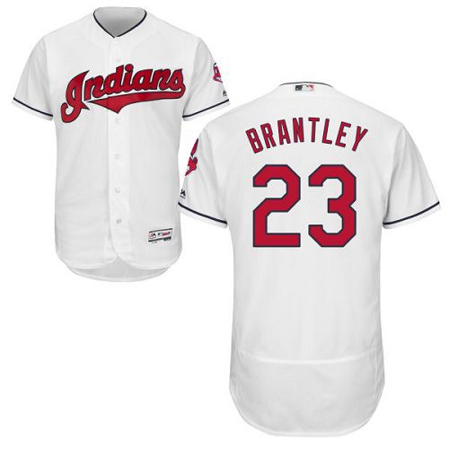 Indians #23 Michael Brantley White Flexbase Authentic Collection Stitched Jersey