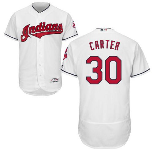Indians #30 Joe Carter White Flexbase Authentic Collection Stitched Jersey