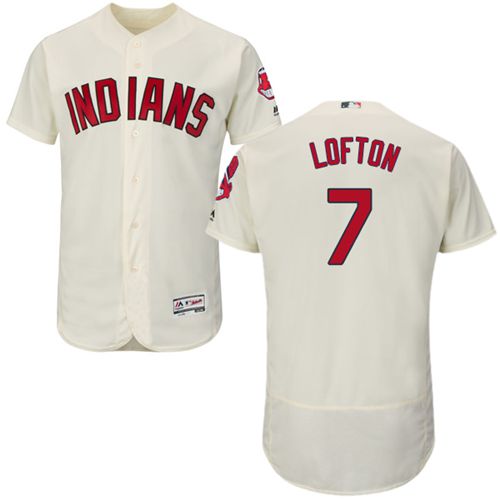 Indians #7 Kenny Lofton Cream Flexbase Authentic Collection Stitched Jersey