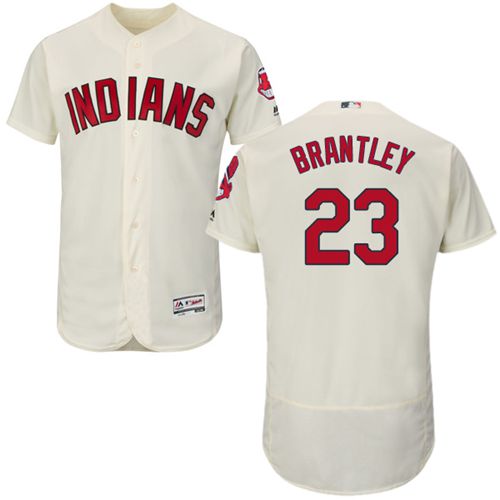 Indians #23 Michael Brantley Cream Flexbase Authentic Collection Stitched Jersey