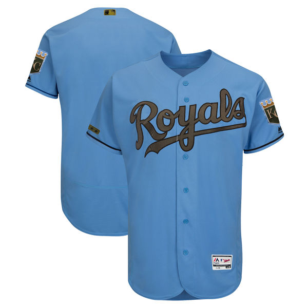 Kansas City Royals Blank Blue 2018 Memorial Day Flexbase Stitched Jersey