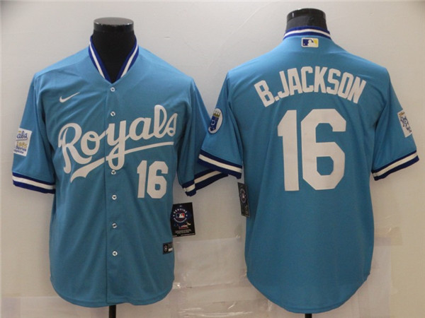 Kansas City Royals #16 Bo Jackson Light Blue Stitched Jersey