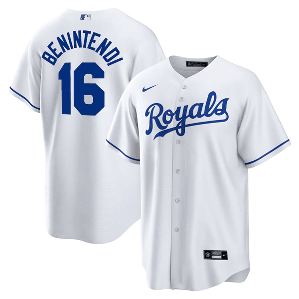 Kansas City Royals #16 Andrew Benintendi White Cool Base Stitched Jersey